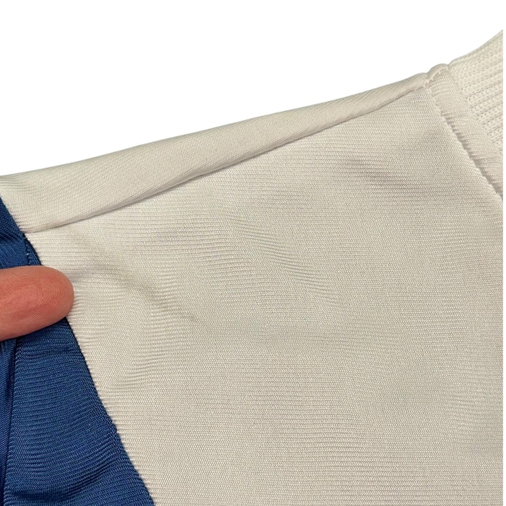 Vintage Rene de France Jacket Mens Large White Blue‎ Colorblock Track Zip 80s - Picture 8 of 9